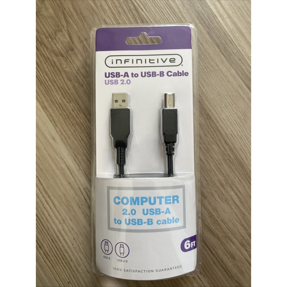 Infinitive‎ 2.0 USB-A to USB-B Cable 6ft. Printer Cable New B-2